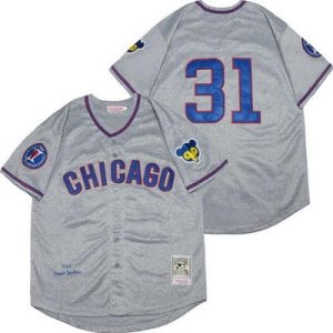 Chicago Cubs #31 Fergie Jenkins Gray 1968 Throwback Jersey