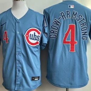Chicago Cubs #4 Pete Crow Armstrong Baby Blue Limited Jersey