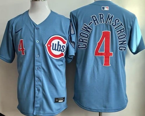 Chicago Cubs #4 Pete Crow Armstrong Baby Blue Limited Jersey