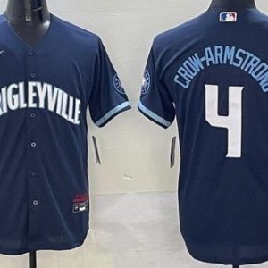 Chicago Cubs #4 Pete Crow Armstrong Navy City Connect Cool Base Jersey