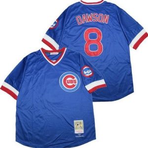 Chicago Cubs #8 Andre Dawson Blue 1987 Throwback Jersey