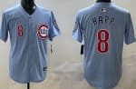 Chicago Cubs #8 Ian Happ Baby Blue Limited Jersey