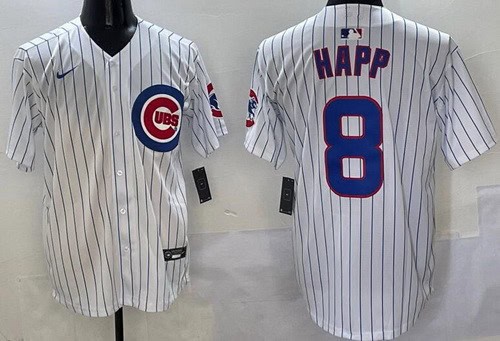 Chicago Cubs #8 Ian Happ White Limited Jersey
