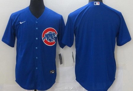 Chicago Cubs Blank Blue Cool Base Jersey