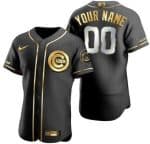 Chicago Cubs Customized Black Gold Authentic Jersey