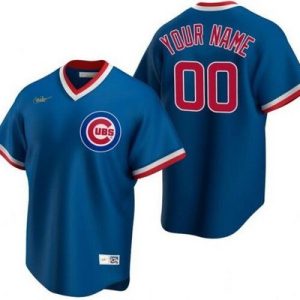Chicago Cubs Customized Blue Cooperstown Collection Cool Base Jersey