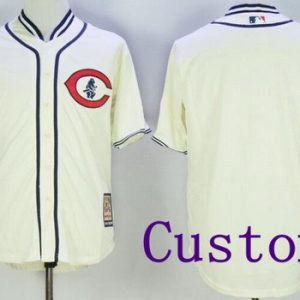 Chicago Cubs Customized Cream 1929 Turn Back The Clock Jersey