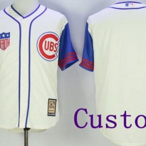 Chicago Cubs Customized Cream 1942 Turn Back The Clock Jersey
