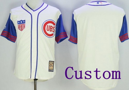 Chicago Cubs Customized Cream 1942 Turn Back The Clock Jersey