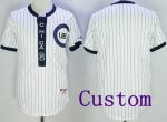 Chicago Cubs Customized White 1909 Turn Back The Clock Jersey