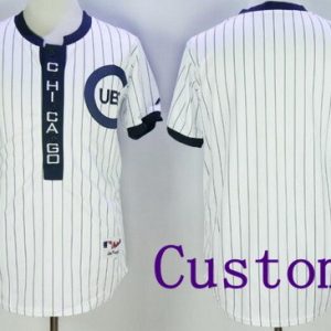 Chicago Cubs Customized White 1909 Turn Back The Clock Jersey