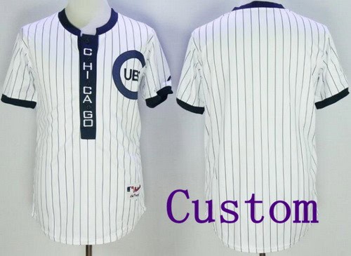 Chicago Cubs Customized White 1909 Turn Back The Clock Jersey