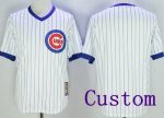 Chicago Cubs Customized White 1988 Cooperstown Throwback Cool Base Jersey