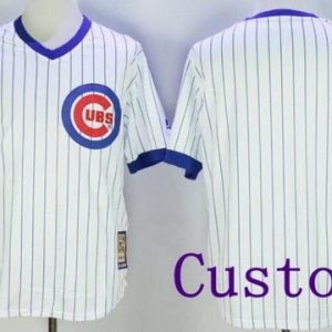 Chicago Cubs Customized White 1988 Cooperstown Throwback Cool Base Jersey