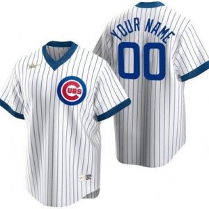 Chicago Cubs Customized White Cooperstown Collection Cool Base Jersey