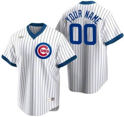 Chicago Cubs Customized White Cooperstown Collection Cool Base Jersey