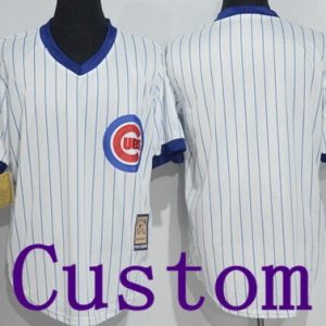 Chicago Cubs Customized White Cooperstown  Throwback Cool Base Jersey
