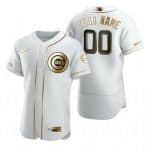 Chicago Cubs Customized White Gold 2020 FlexBase Jersey