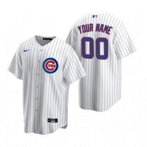 Chicago Cubs Customized White Stripes 2020 Cool Base Jersey