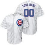 Chicago Cubs Customized White Stripes Cool Base Jersey
