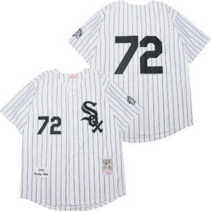 Chicago White Sox #72 Carlton Fisk White 1993 Throwback Jersey