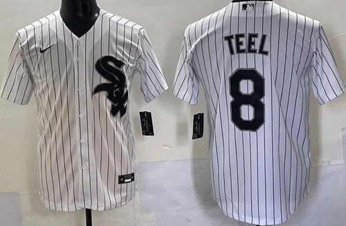 Chicago White Sox #8 Kyle Teel White Cool Base Jersey