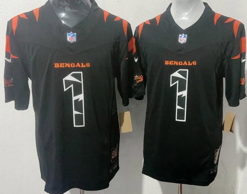Cincinnati Bengals #1 Ja'Marr Chase Limited Black Fashion FUSE Vapor Jersey