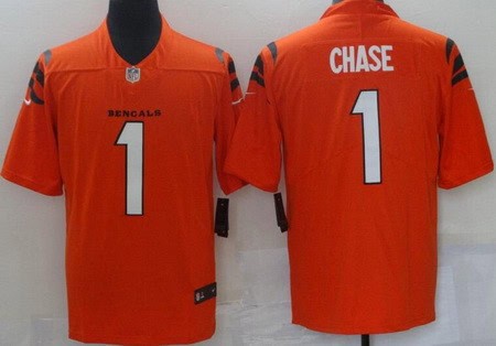 Cincinnati Bengals #1 Ja'Marr Chase Limited Orange Vapor Untouchable Jersey