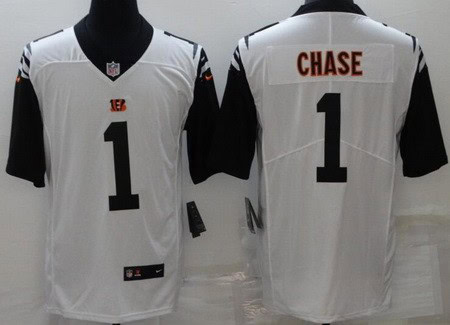 Cincinnati Bengals #1 Ja'Marr Chase Limited White Rush Color Jersey