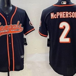 Cincinnati Bengals #2 Evan McPherson Limited Black Baseball Jersey