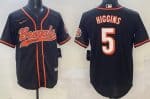 Cincinnati Bengals #5 Tee Higgins Limited Black Baseball Jersey