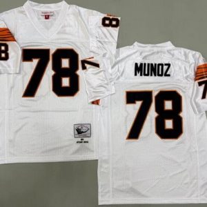 Cincinnati Bengals #78 Anthony Munoz White 1989 Throwback Jersey