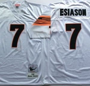 Cincinnati Bengals #7 Boomer Esiason White Throwback Jersey