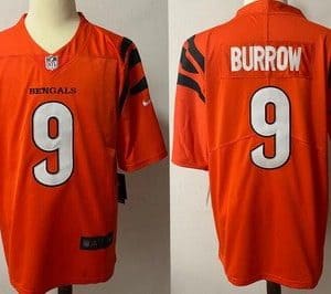 Cincinnati Bengals #9 Joe Burrow Limited Orange 2021 Vapor Untouchable Jersey