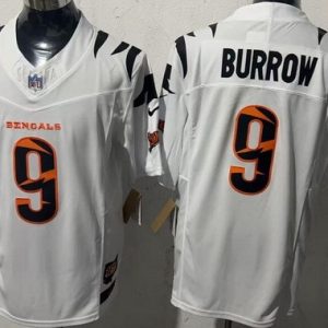 Cincinnati Bengals #9 Joe Burrow Limited White Fashion FUSE Vapor Jersey