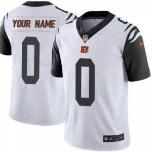 Cincinnati Bengals Customized Limited White Rush Color Jersey