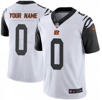 Cincinnati Bengals Customized Limited White Rush Color Jersey