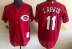 Cincinnati Reds #11 Barry Larkin Red Throwback Jersey