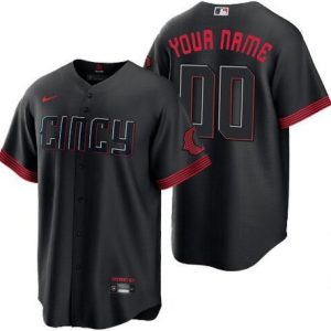 Cincinnati Reds Customized Black City Connect Cool Base Jersey