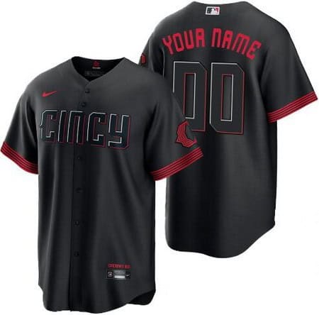 Cincinnati Reds Customized Black City Connect Cool Base Jersey