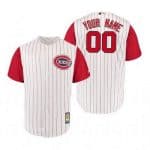Cincinnati Reds Customized White 1961 Cooperstown Throwback Cool Base Jersey