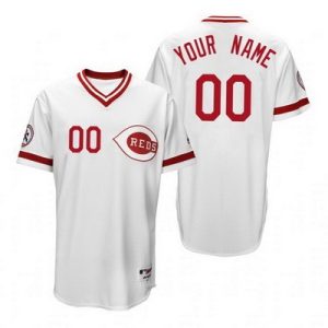 Cincinnati Reds Customized White 1976 Turn Back The Clock Jersey