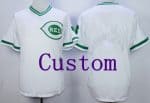 Cincinnati Reds Customized White Green Throwback Jersey