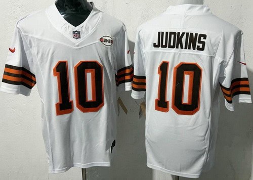 Cleveland Browns #10 Quinshon Judkins Limited White Alternate FUSE Vapor Jersey