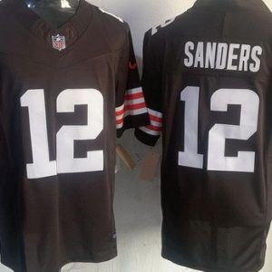 Cleveland Browns #12 Shedeur Sanders Limited Brown FUSE Vapor Jersey