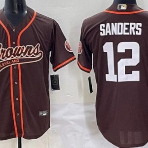 Cleveland Browns #12 Shedeur Sanders Limited Brown Fashion Baseball Jersey