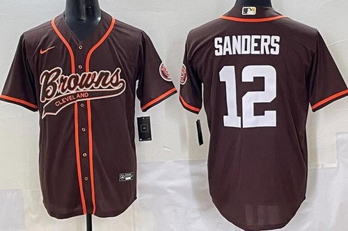 Cleveland Browns #12 Shedeur Sanders Limited Brown Fashion Baseball Jersey