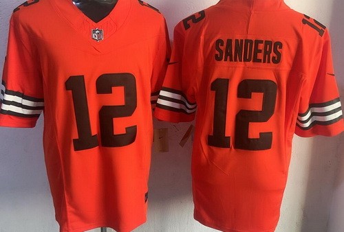 Cleveland Browns #12 Shedeur Sanders Limited Orange FUSE Vapor Jersey