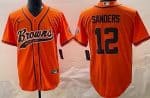 Cleveland Browns #12 Shedeur Sanders Limited Orange Fashion Baseball Jersey