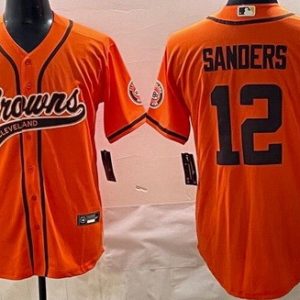 Cleveland Browns #12 Shedeur Sanders Limited Orange Fashion Baseball Jersey